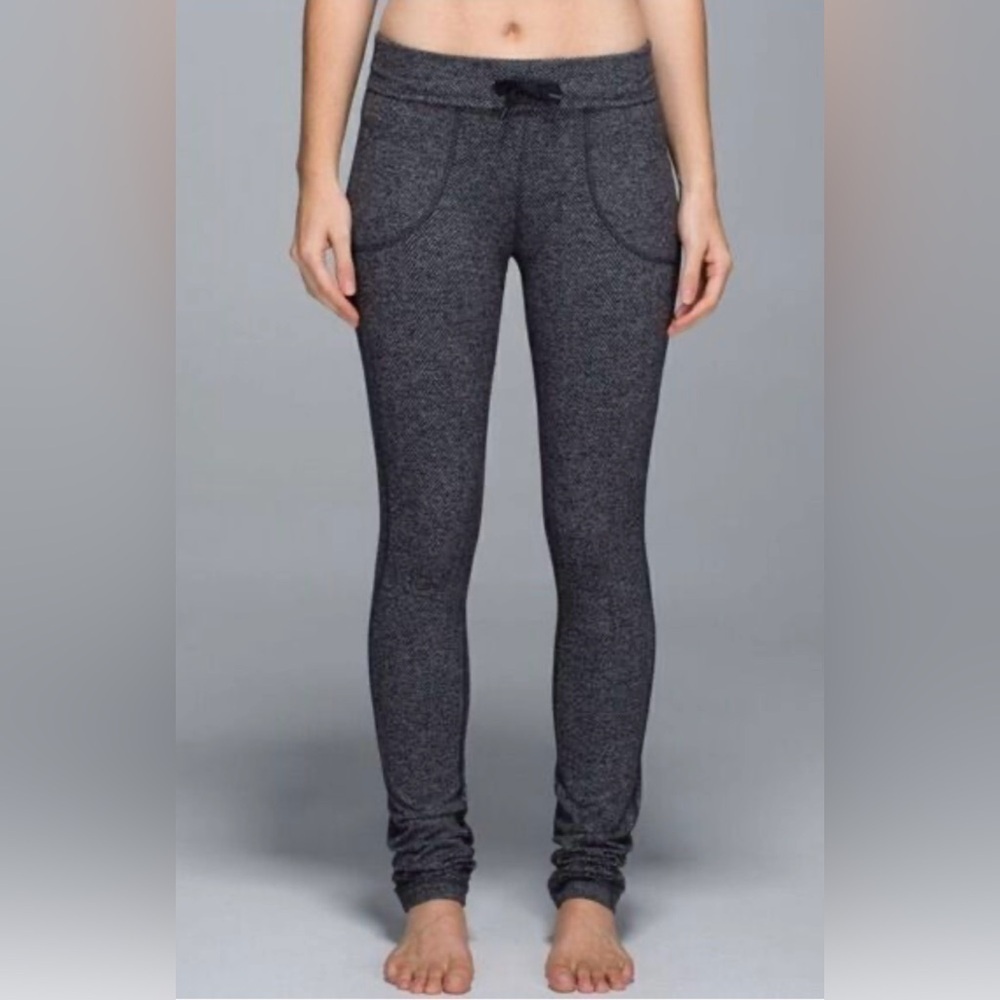 Lululemon Skinny Will Pant Full-On Luon Giant Herringbone Heathered Black Size 4